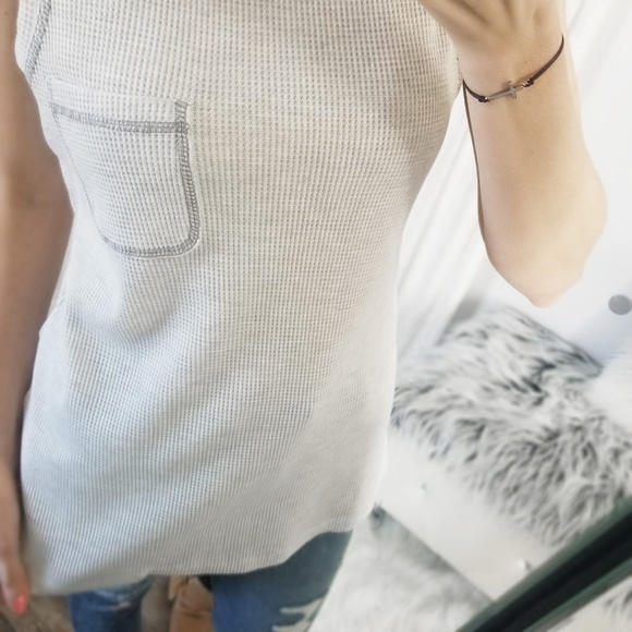 Dressy Waffle Tank w/Zipper Back Chic Spring Tanks Women’s Tops - Picture 9 of 10